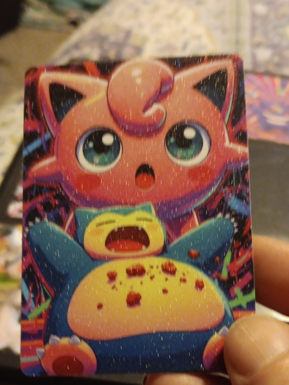 Jigglypuff & Snorlax Holographic Pokemon Card Art